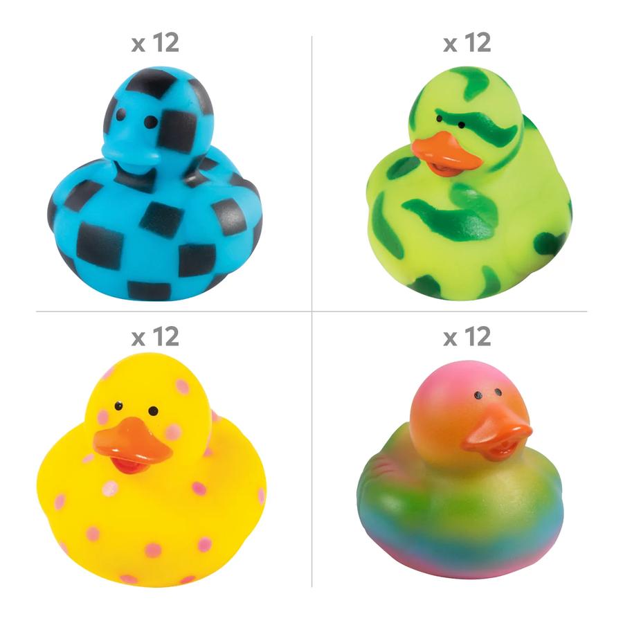 Patterned Rubber Ducks Assortment - 48-Pack — additional product view
