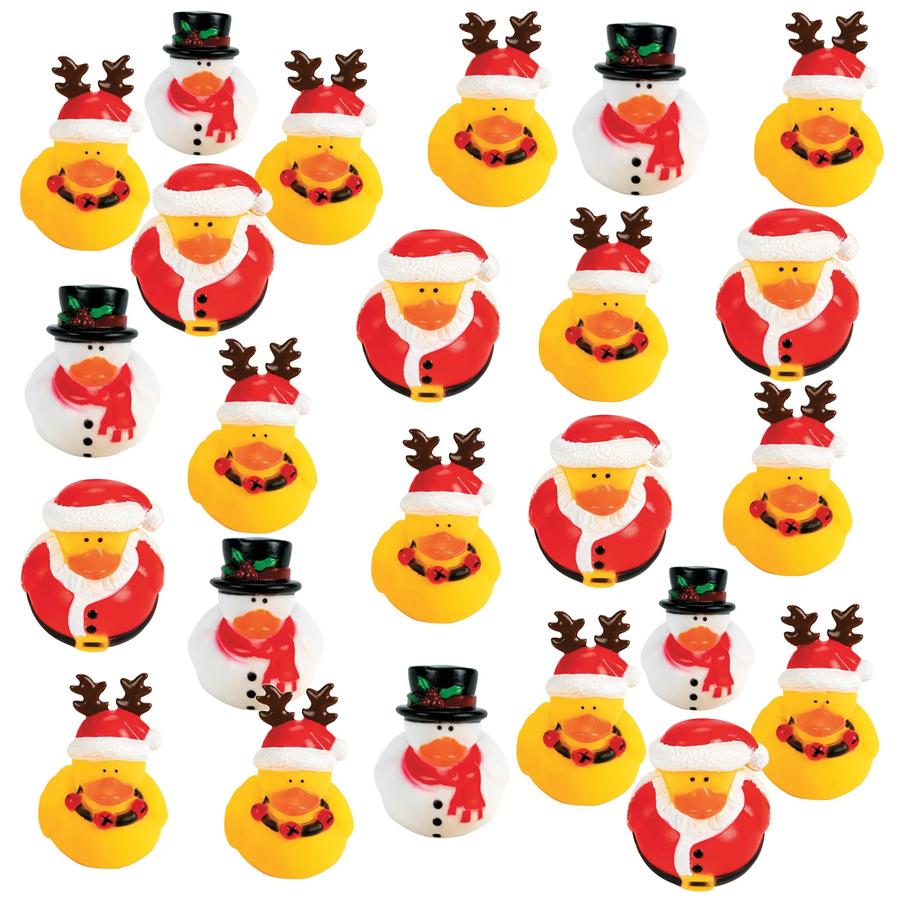 Bulk Holiday Rubber Ducks - 120-Pack