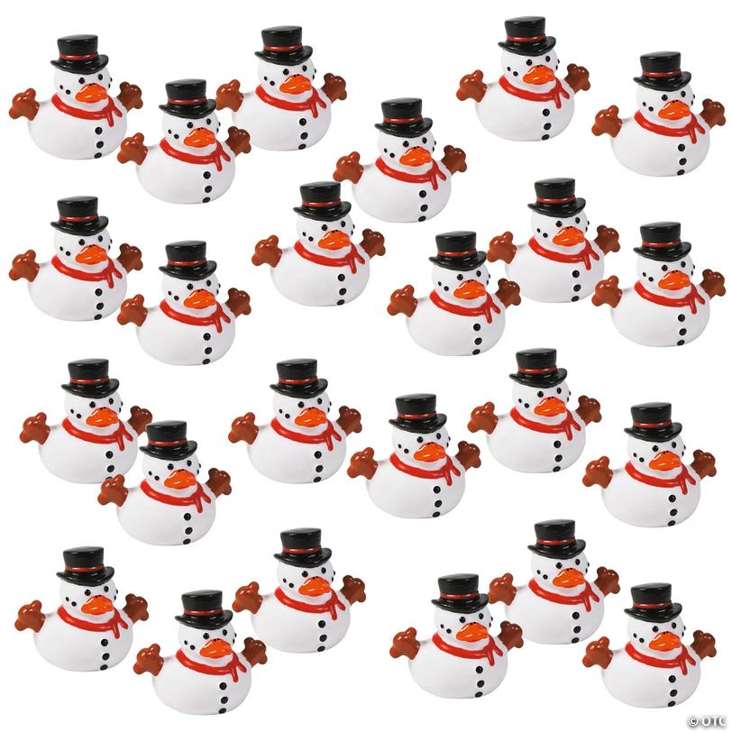 2 Bulk 120 Pc. Snowman with Hat & Scarf White Rubber Ducks