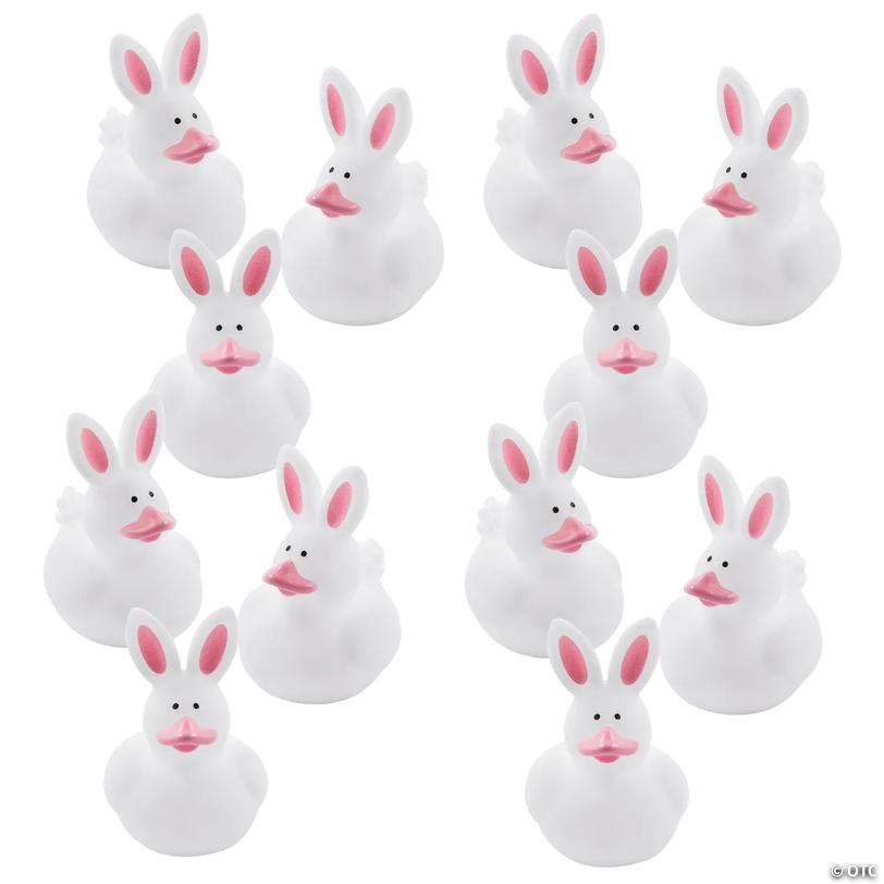 2 Bulk 120 Pc. White Easter Bunny Rubber Ducks