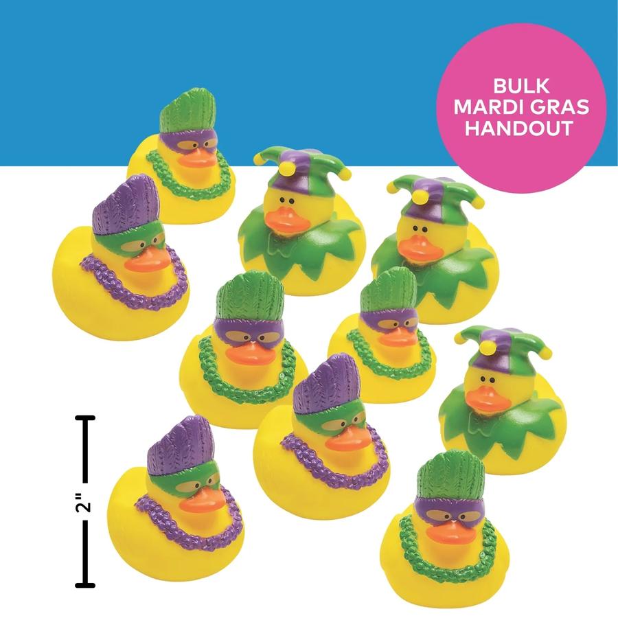 Mardi Gras Jester's Hat & Mask Vinyl Rubber Ducks - 120-Pack - photo 2