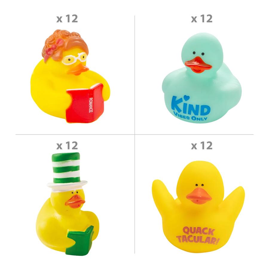 School Themed Rubber Duck Toys Assortment - 48-Pack - photo 2