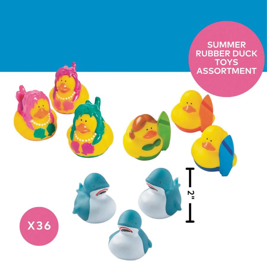 Summer Beach Characters Rubber Duck Toys Assortment - 36-Pack - photo 2