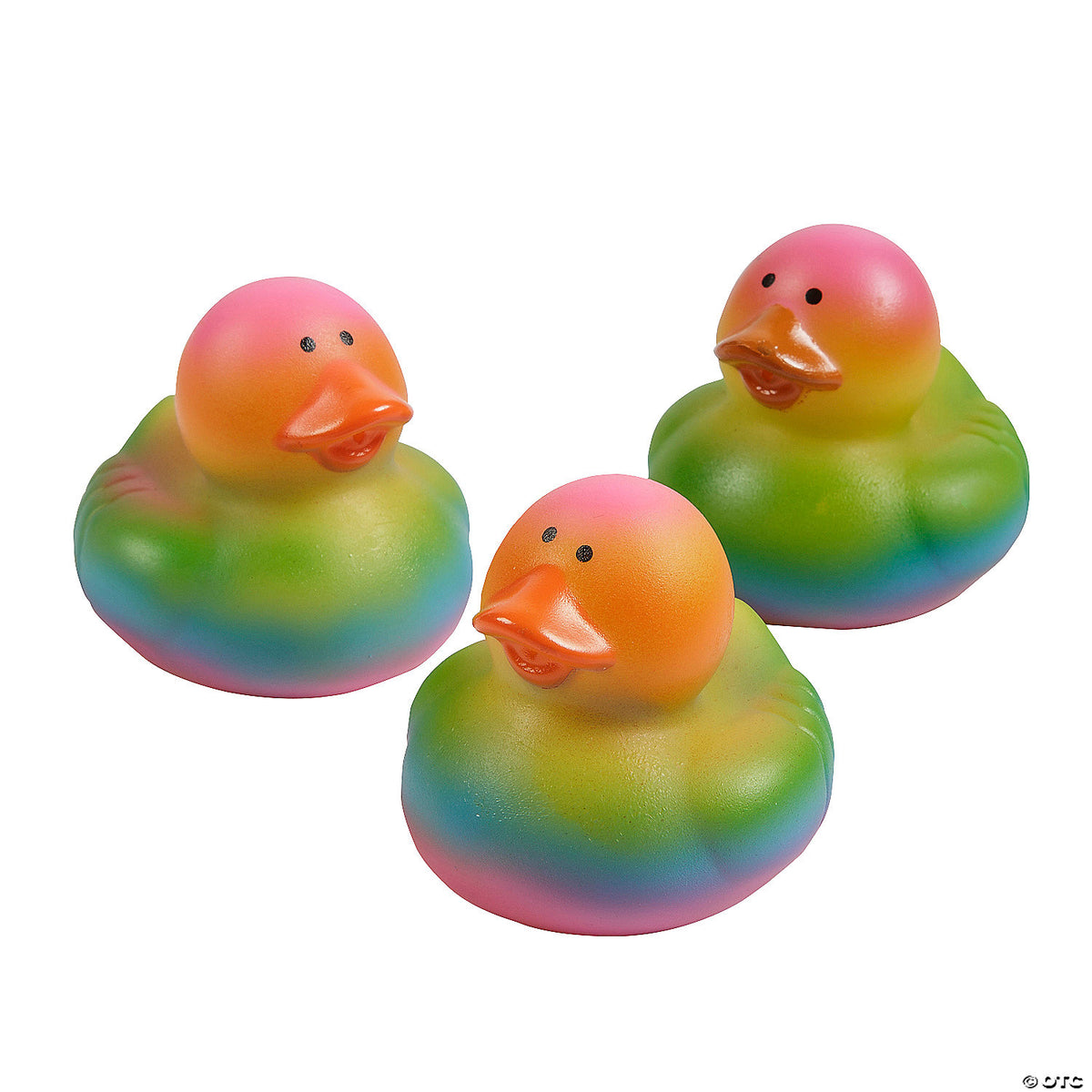 Rainbow Rubber Ducks - 12-Pack