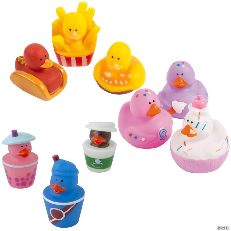 Colorful Food Rubber Duck Assortment - 36 pc