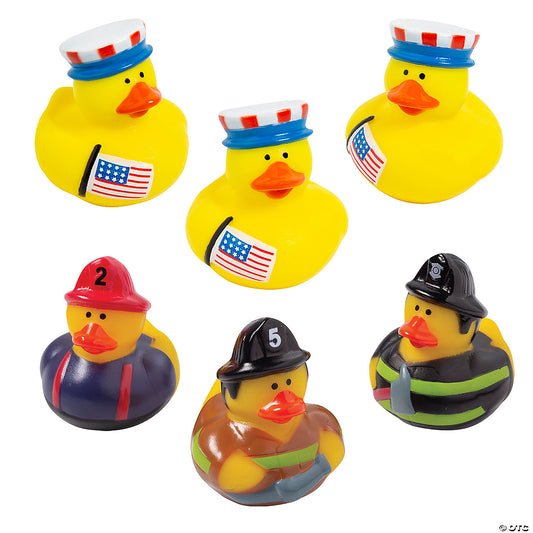 Bulk Firefighter & Patriotic Parade Rubber Duck Assortment