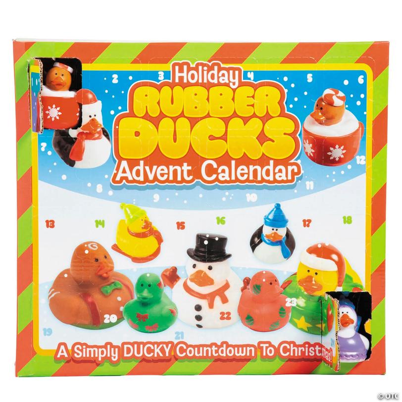 Christmas-Themed Vinyl Rubber Ducks Advent Calendar Set - 24 Pc.