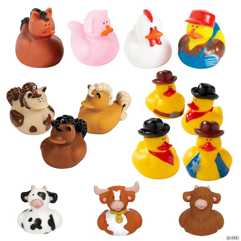 2 – 2 1/4 Bulk 48 Pc. Rancher Farm-Themed Rubber Duck Assortment
