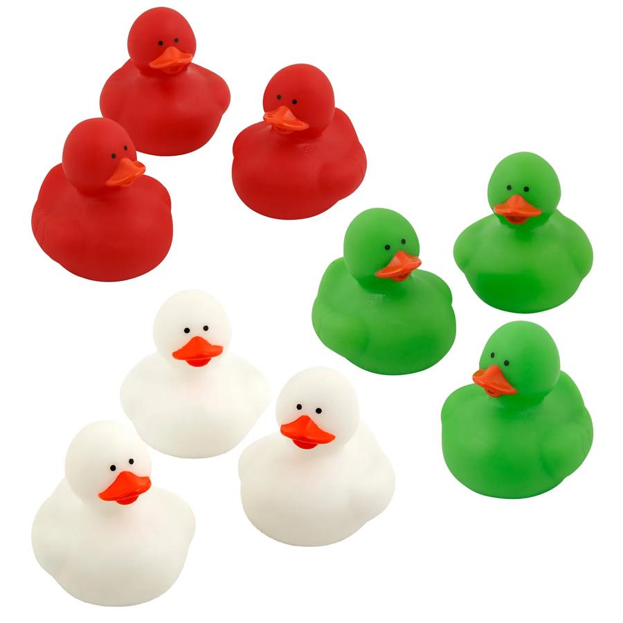 2" Christmas-Themed Vinyl Rubber Ducks Assortment - 36-Pack