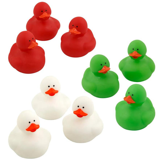 2" Christmas-Themed Vinyl Rubber Ducks Assortment - 36-Pack