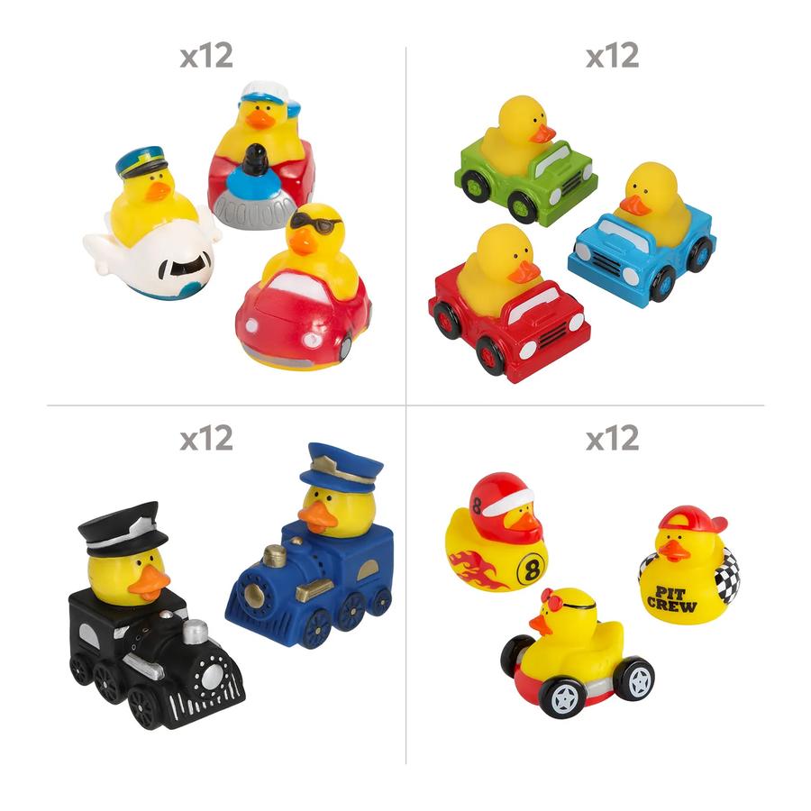 Vehicle-Themed Vinyl Rubber Ducks Assortment - 48-Pack - photo 2