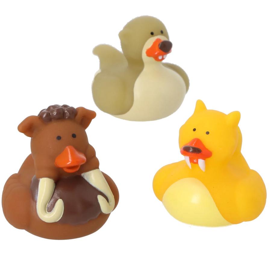 Prehistoric Tiger, Mammoth & Sloth Rubber Ducks - 12-Pack - photo 2