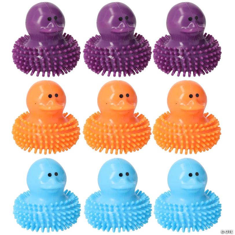 2 1/2 Colorful Rubber Duck Porcupine Characters – 9 Pc.