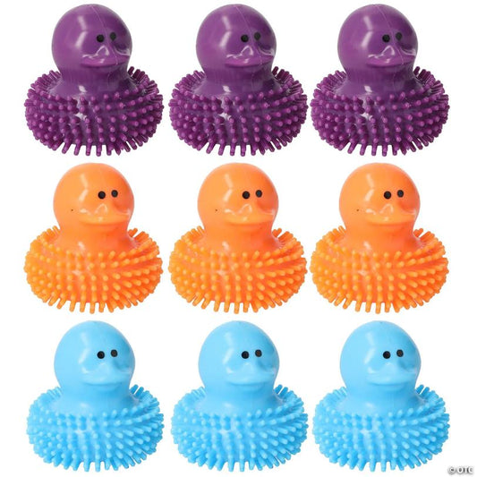 2 1/2 Colorful Rubber Duck Porcupine Characters – 9 Pc.