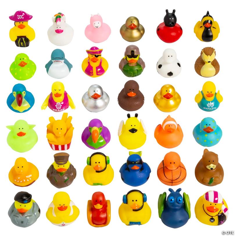 Everyday Character Rubber Duck Assortment – 36 pc