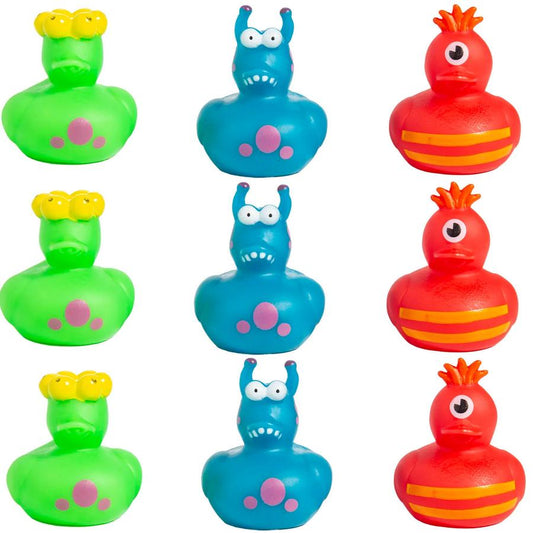 Silly Monster Character Rubber Ducks - 9-Pack - product photo