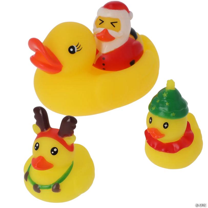 Large Rubber Duck with Christmas Character Ducks - 4 pc