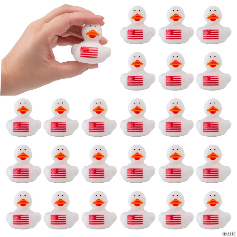 Patriotic American Flag Rubber Ducks – 24 pc