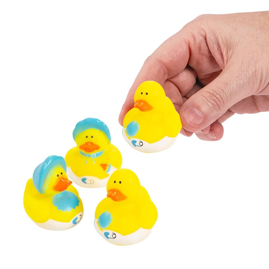 1 3/4" Mini Baby Boy Shower Rubber Ducks
