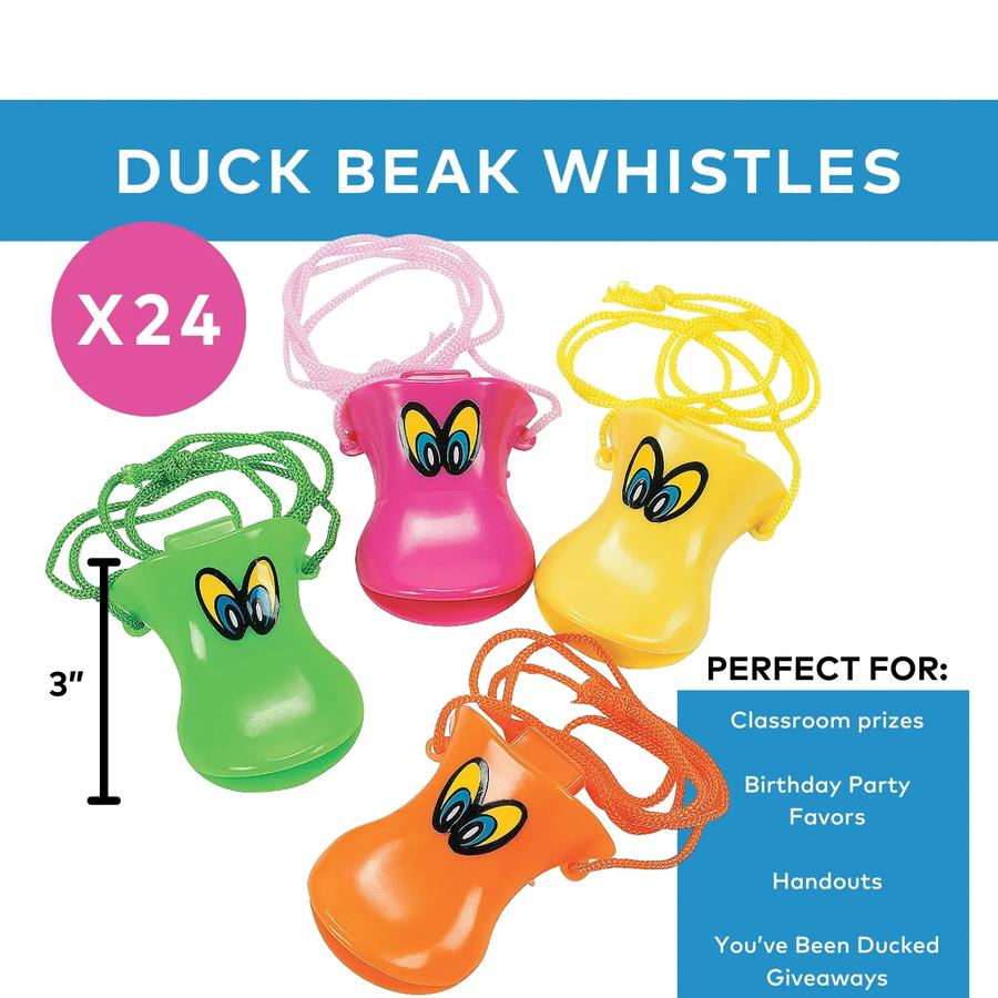 Plastic Duck Beak Whistles - 24-Pack - photo 2