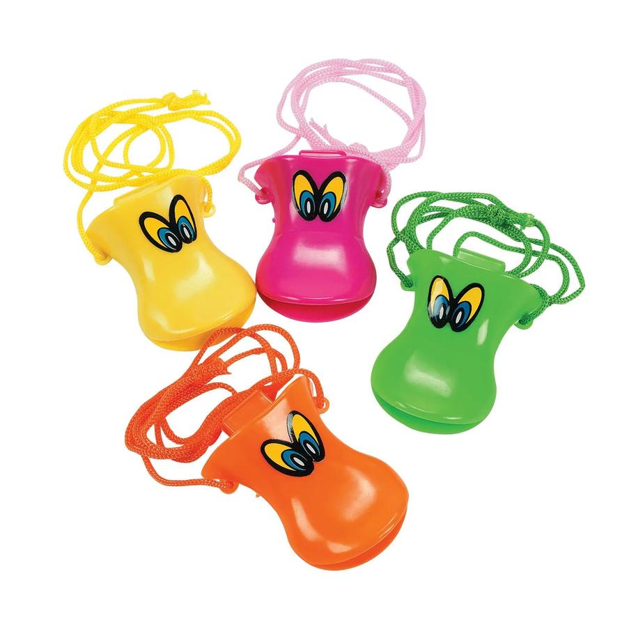 Plastic Duck Beak Whistles - 24-Pack