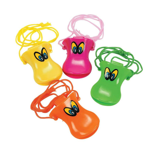 Plastic Duck Beak Whistles - 24-Pack
