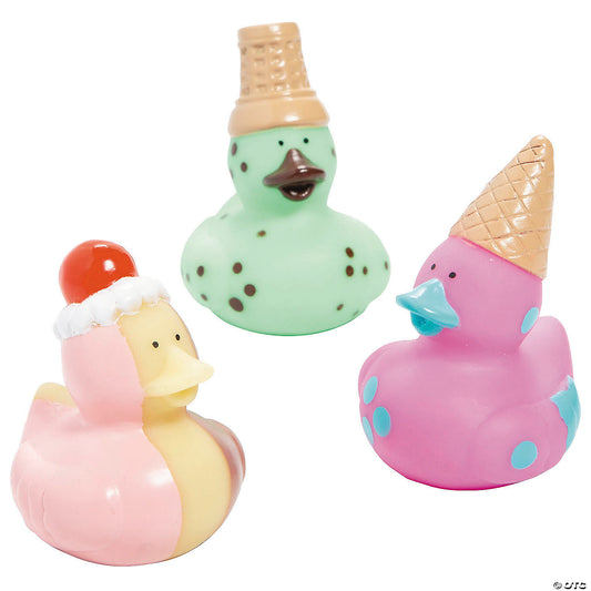 Ice Cream Rubber Ducks - by the dozen