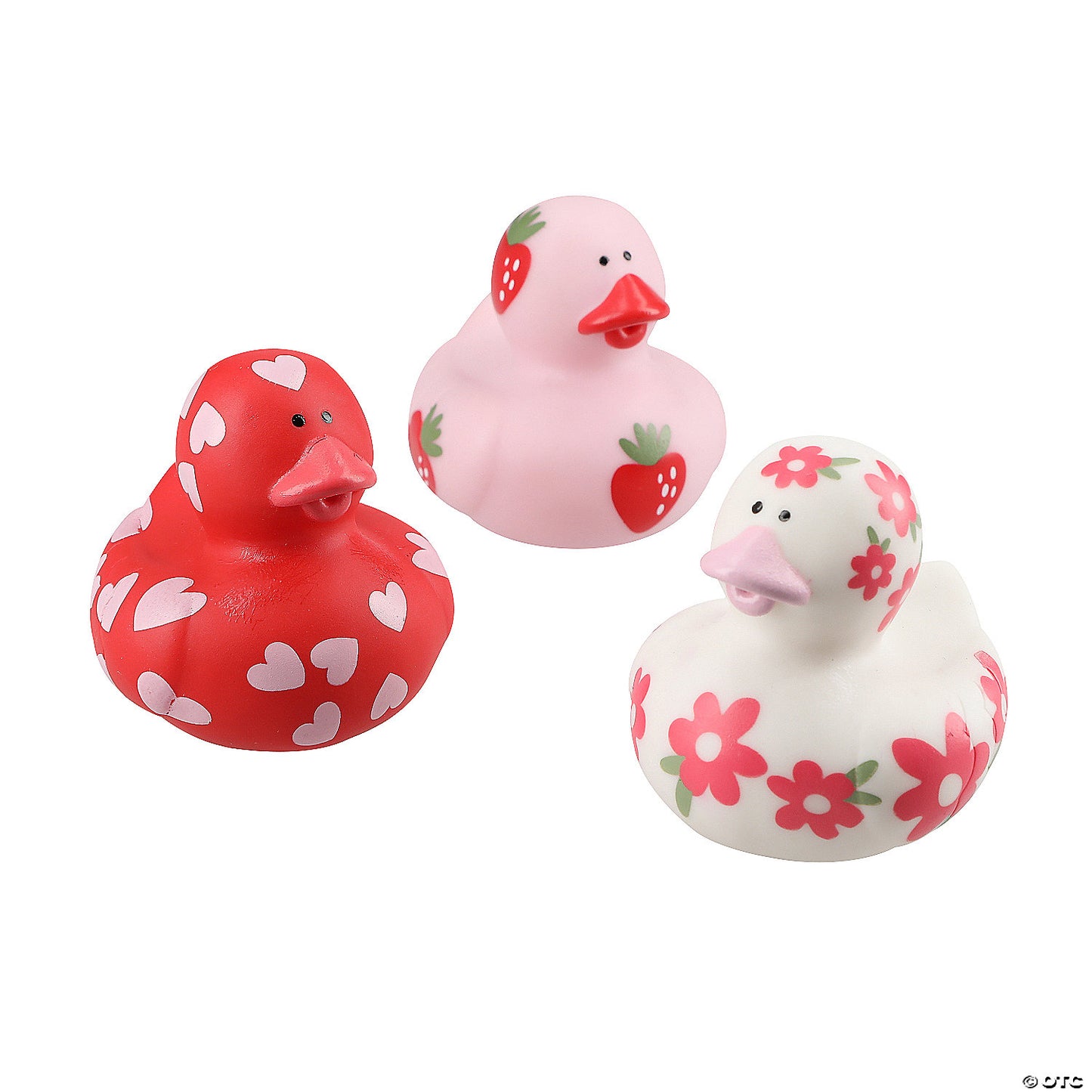 Love in Bloom Hearts, Strawberries & Flowers Rubber Ducks