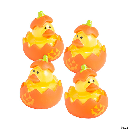 Mini Jack-O'-Lantern Rubber Ducks - by the dozen