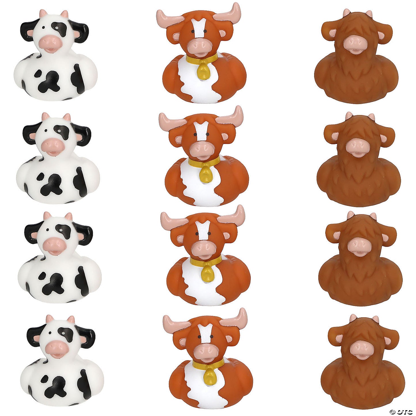 Multicolor Farm Cow-Shaped Rubber Ducks