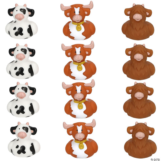 Multicolor Farm Cow-Shaped Rubber Ducks