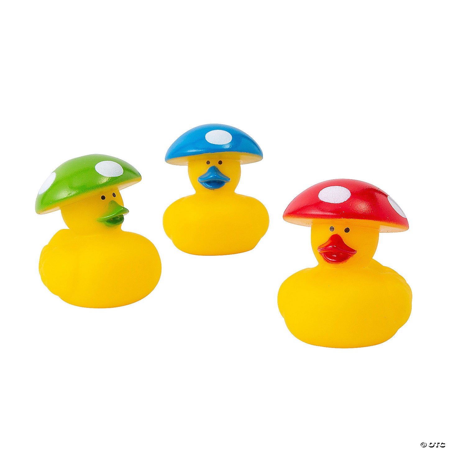 Multicolor Mushroom-Themed Rubber Ducks