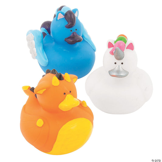 Mythical Creatures Rubber Ducks, 4", Pack of 6