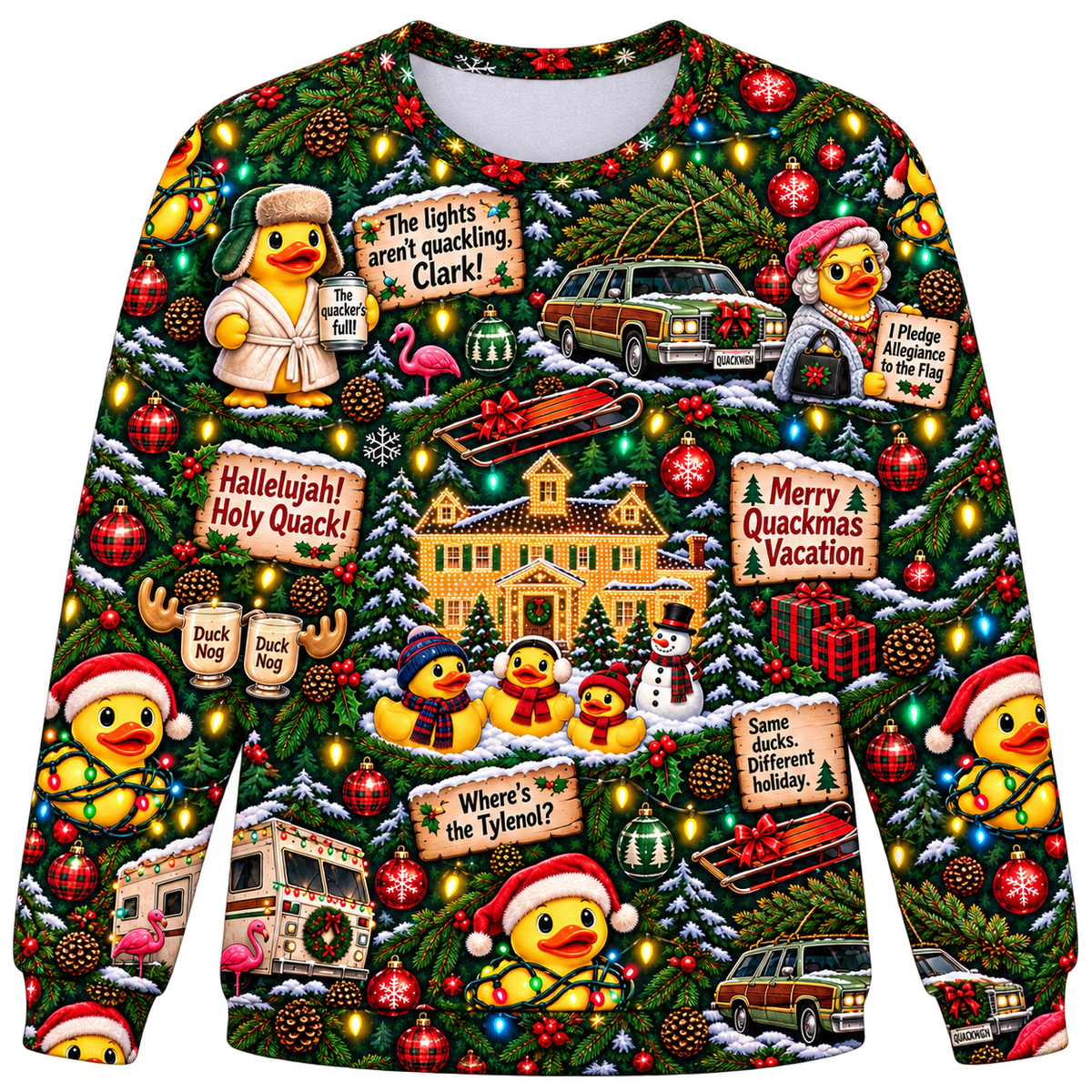 Quackmas Vacation Men's Heavy Fleece Sweatshirt front product view