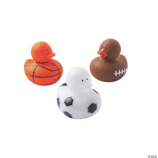 Sports Ball Rubber Ducks - by the dozen