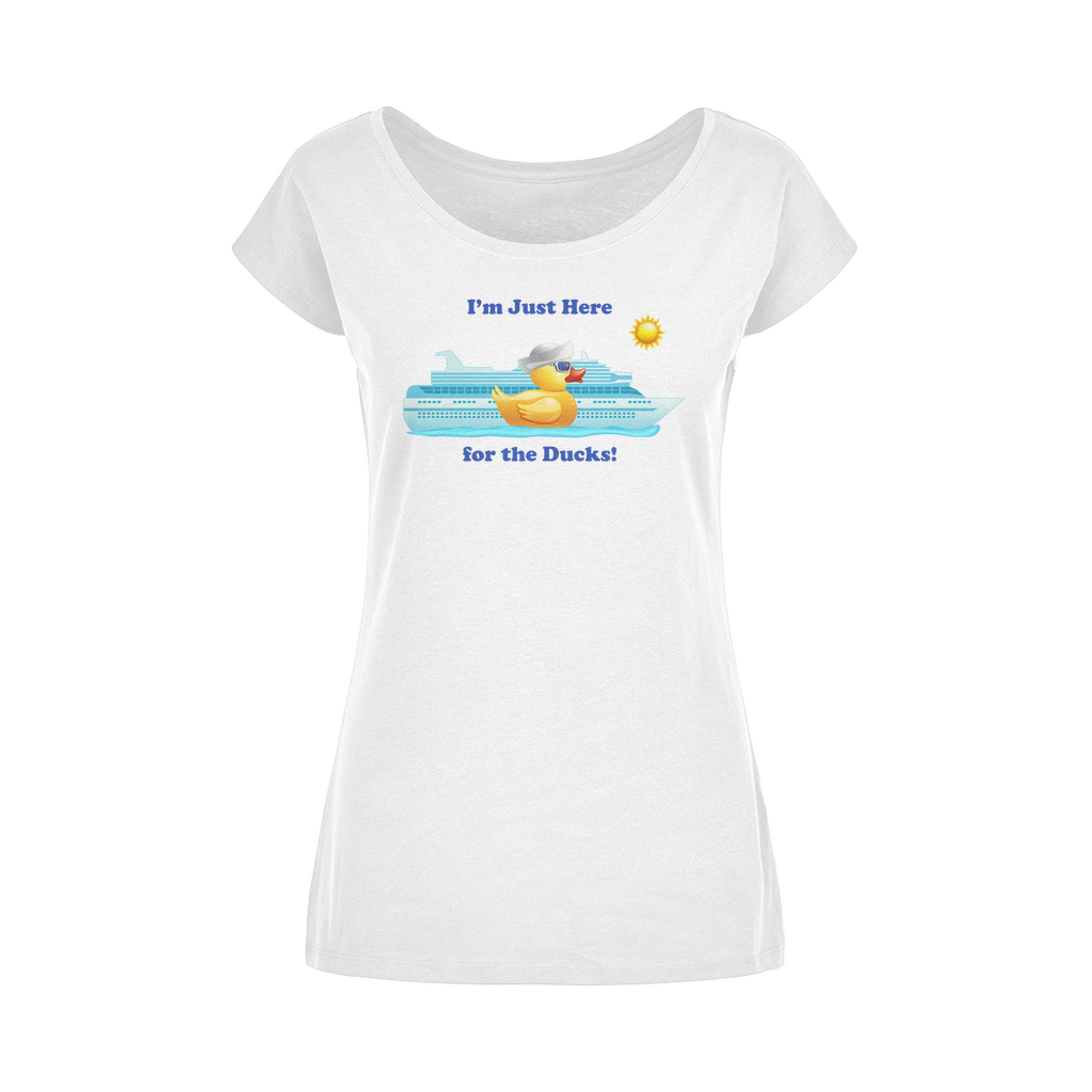 Im just here for the ducks Wide Neck Womens T-Shirt XS-5XL