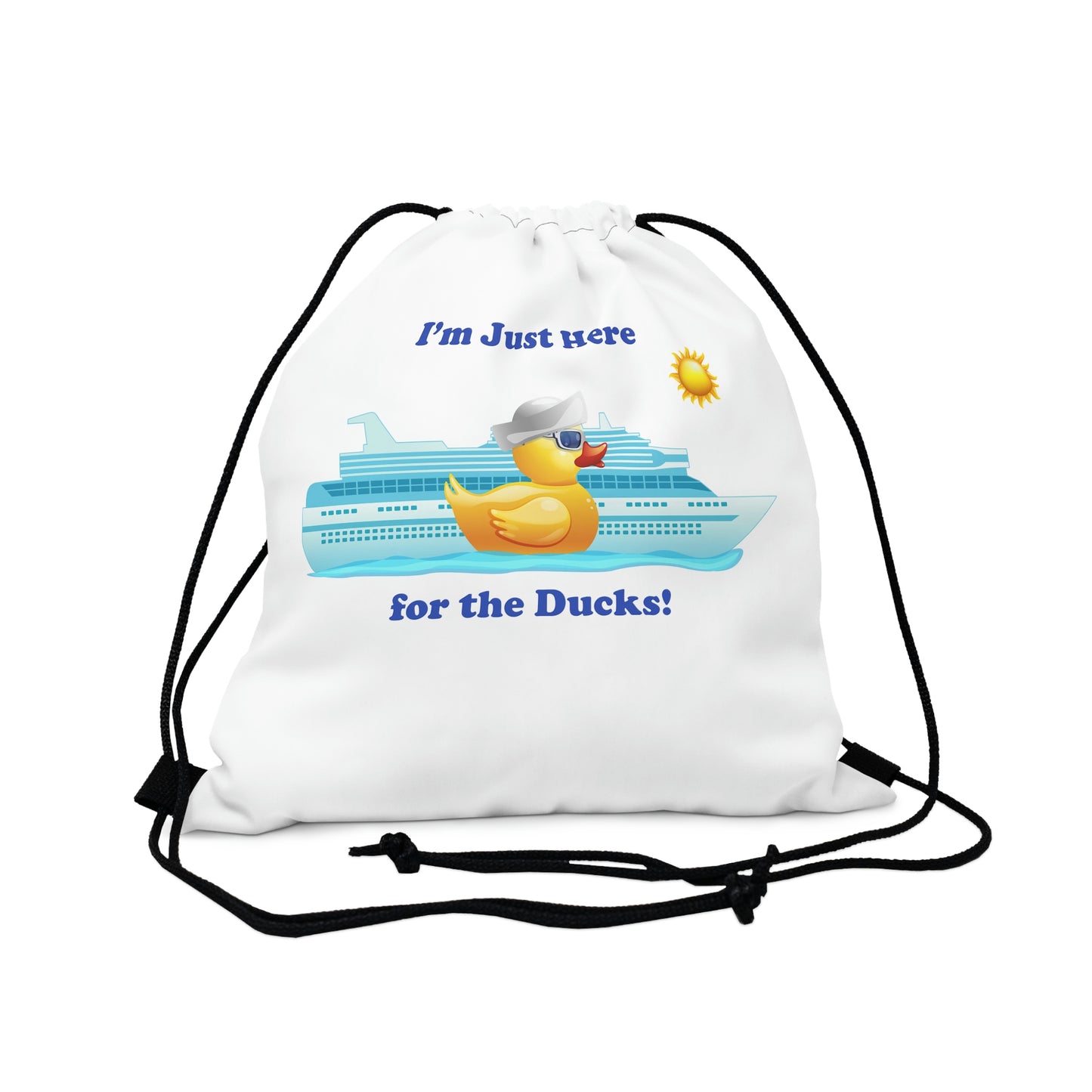 I'm just here for the ducks Drawstring Bag