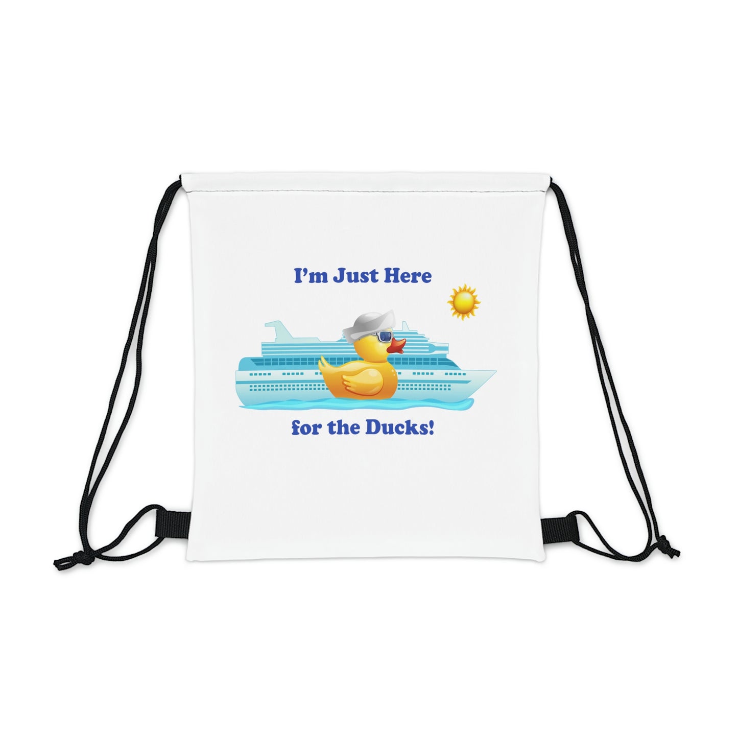 I'm just here for the ducks Drawstring Bag